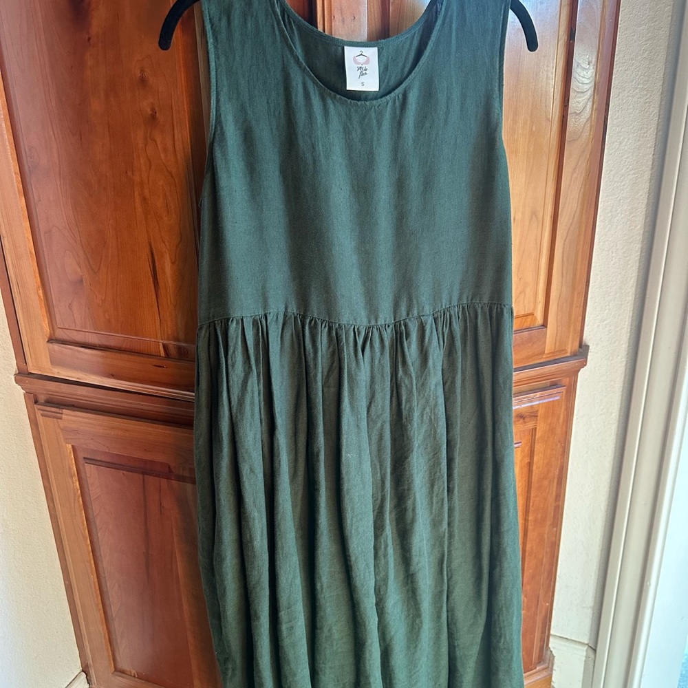 Son de Flor Green Linen Dress